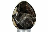 Septarian Dragon Egg Geode - Sparkly Black Crystals #336442-1